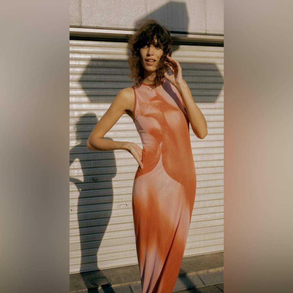 Zara Printed Long Tulle Dress
